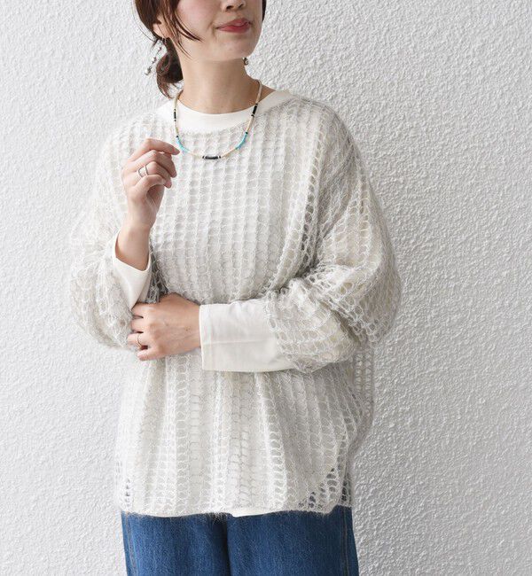 SHIPS for women「〈手洗い可能〉モヘヤ メッシュ プルオーバー◇」|ニット・セーター|