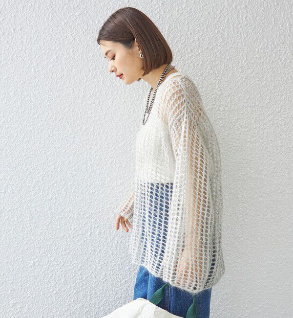SHIPS for women「〈手洗い可能〉モヘヤ メッシュ プルオーバー◇」|ニット・セーター|