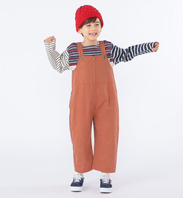 SHIPS KIDS「SHIPS KIDS:100～130cm / オーバーオール ロング パンツ」|オールインワン|レンガ