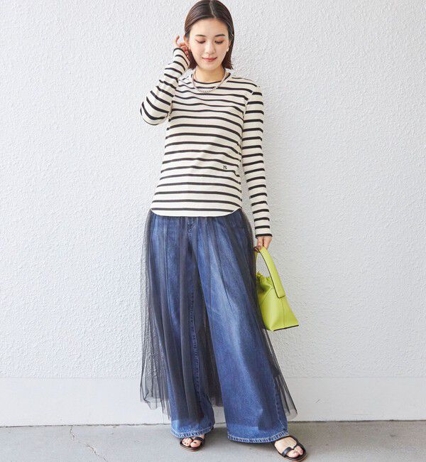 SHIPS for women「〈手洗い可能〉レイヤード シャーリング チュール スカート」|スカート|