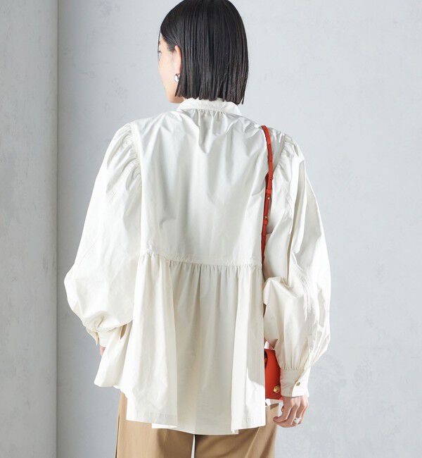 SHIPS for women「〈手洗い可能〉割繊 ナイロン スタンドカラー ギャザー ブルゾン◇」|ブルゾン・スタジャン|