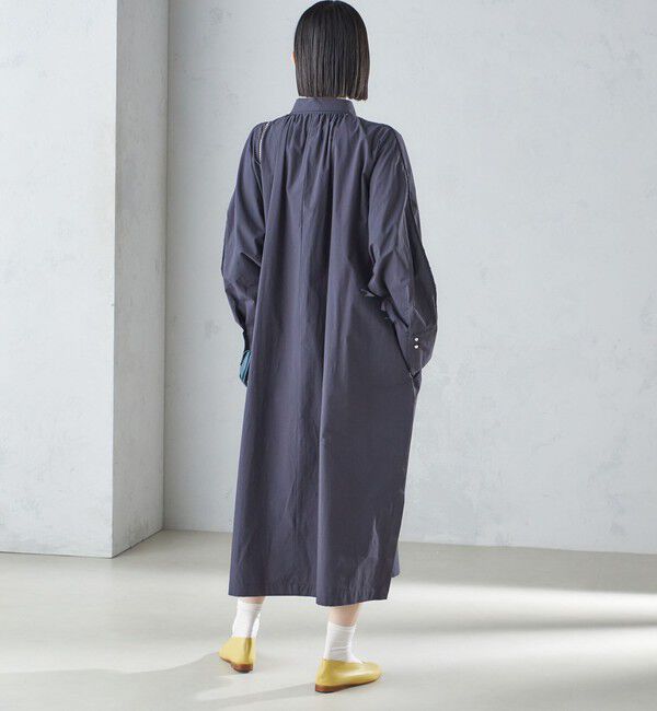 SHIPS for women「〈手洗い可能〉近江晒 タイプライター パールモチーフ ワンピース 24SS ◇」|ワンピース|