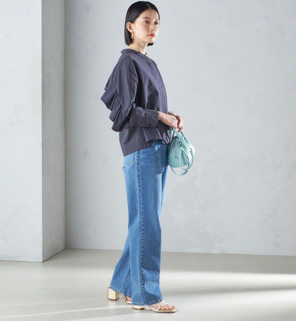 SHIPS for women「〈手洗い可能〉近江晒 タイプライター ラッフル ブラウス 24SS ◇」|シャツ・ブラウス|