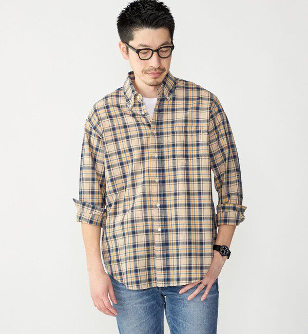 SHIPS「SHIPS: コットンリネン マドラスチェック ボタンダウン 長袖 シャツ」|シャツ・ブラウス|