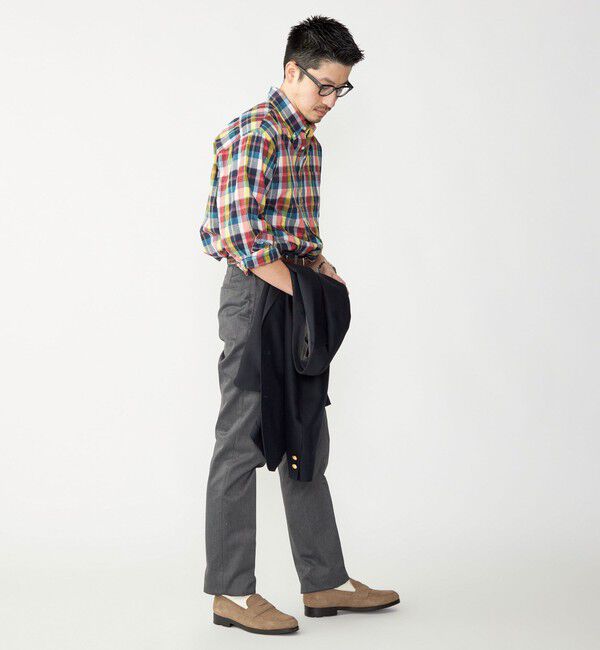 SHIPS「SHIPS: コットンリネン マドラスチェック ボタンダウン 長袖 シャツ」|シャツ・ブラウス|