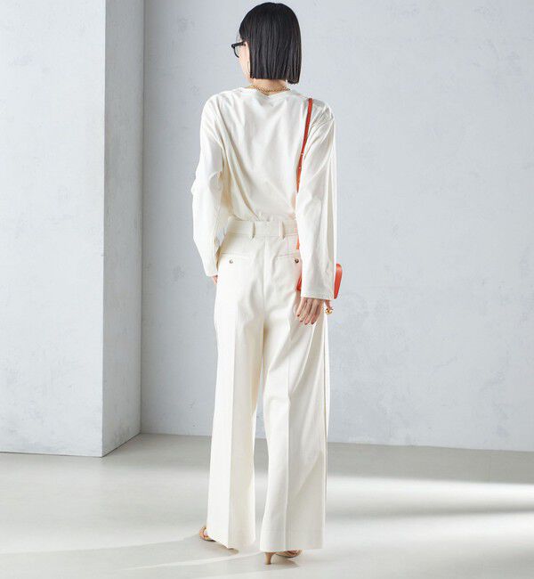 SHIPS for women「〈手洗い可能〉ハイカウント ツイル チノ タック パンツ 24SS ◇」|チノ|