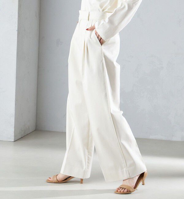 SHIPS for women「〈手洗い可能〉ハイカウント ツイル チノ タック パンツ 24SS ◇」|チノ|