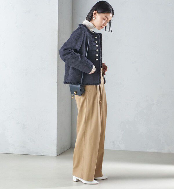 SHIPS for women「〈手洗い可能〉ハイカウント ツイル チノ タック パンツ 24SS ◇」|チノ|