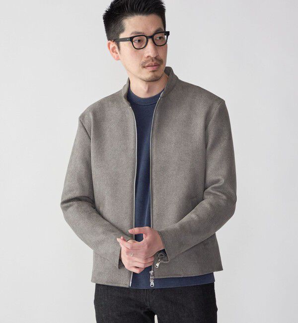 SHIPS「SHIPS: ポリエステル フェイクスエード シングル ライダース」|その他|グレー