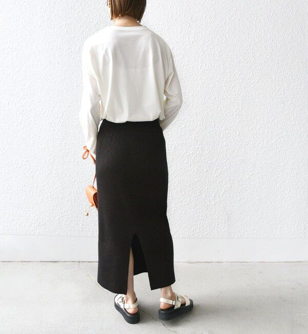 SHIPS for women「【WEB限定】〈手洗い可能〉ラメ リブ ニット スカート」|スカート|