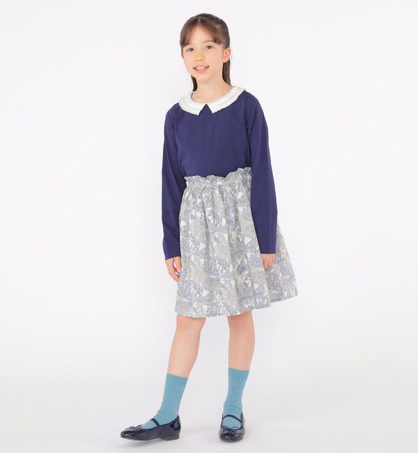 SHIPS KIDS「SHIPS KIDS:140～150cm / レース カラー 長袖 TEE」|Tシャツ・カットソー|