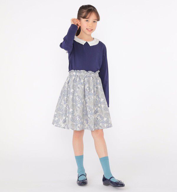 SHIPS KIDS「SHIPS KIDS:140～150cm / レース カラー 長袖 TEE」|Tシャツ・カットソー|