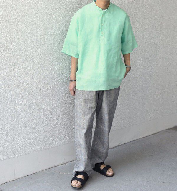 SHIPS any「SHIPS any: ピュアリネン バンド スキッパー ハーフスリーブ プルオーバー シャツ 25SS◇」|シャツ・ブラウス|