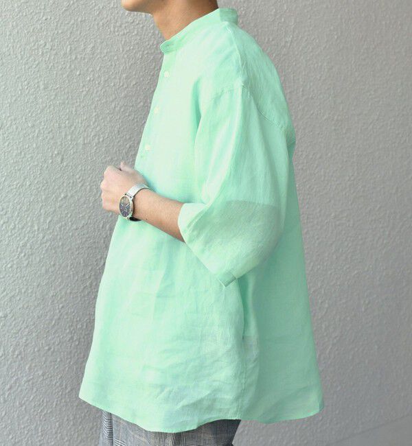 SHIPS any「SHIPS any: ピュアリネン バンド スキッパー ハーフスリーブ プルオーバー シャツ 25SS◇」|シャツ・ブラウス|