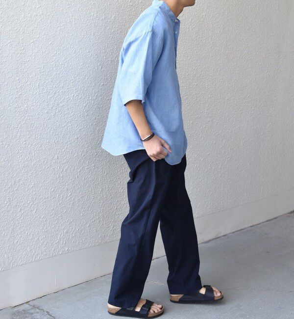 SHIPS any「SHIPS any: ピュアリネン バンド スキッパー ハーフスリーブ プルオーバー シャツ 25SS◇」|シャツ・ブラウス|