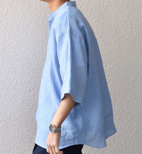 SHIPS any「SHIPS any: ピュアリネン バンド スキッパー ハーフスリーブ プルオーバー シャツ 25SS◇」|シャツ・ブラウス|