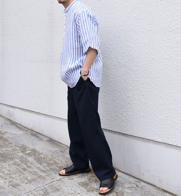 SHIPS any「SHIPS any: ピュアリネン バンド スキッパー ハーフスリーブ プルオーバー シャツ 25SS◇」|シャツ・ブラウス|