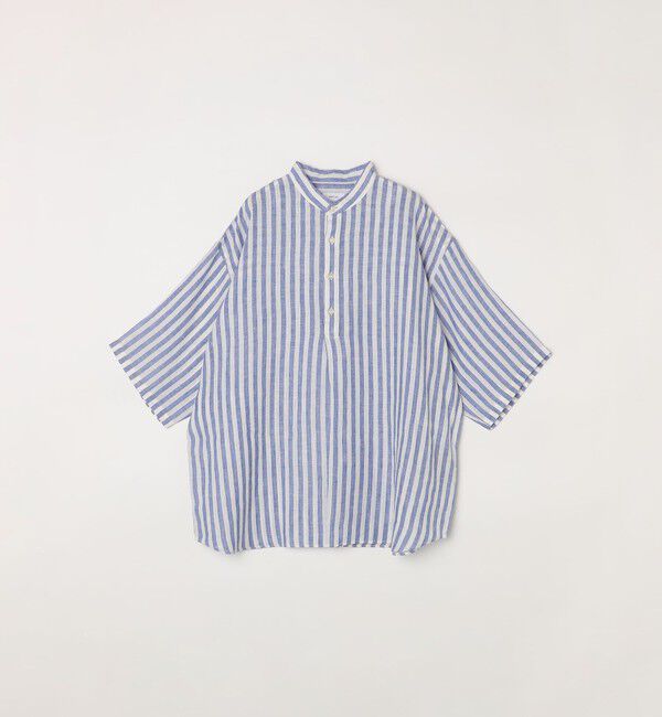 SHIPS any「SHIPS any: ピュアリネン バンド スキッパー ハーフスリーブ プルオーバー シャツ 25SS◇」|シャツ・ブラウス|