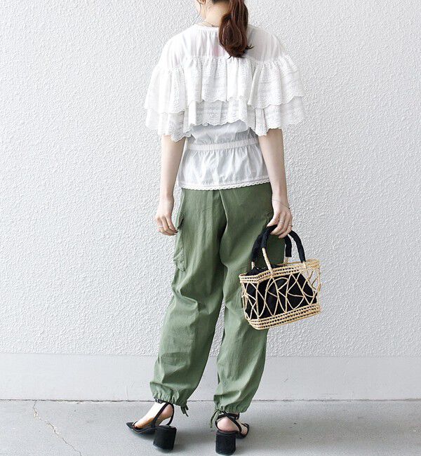 SHIPS any「bon_meur:〈洗濯機可能〉レース ヨーク ペプラム フリル ブラウス」|シャツ・ブラウス|