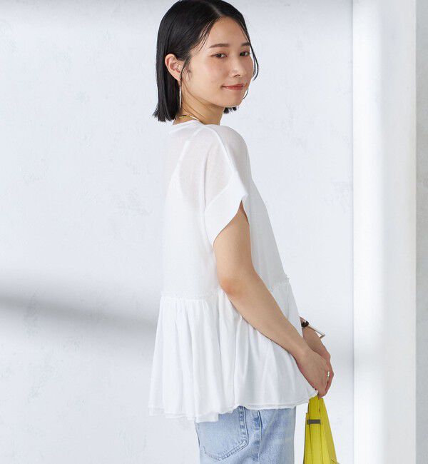 SHIPS for women「〈接触冷感〉コットン ナイロン ペプラム プルオーバー」|Tシャツ・カットソー|