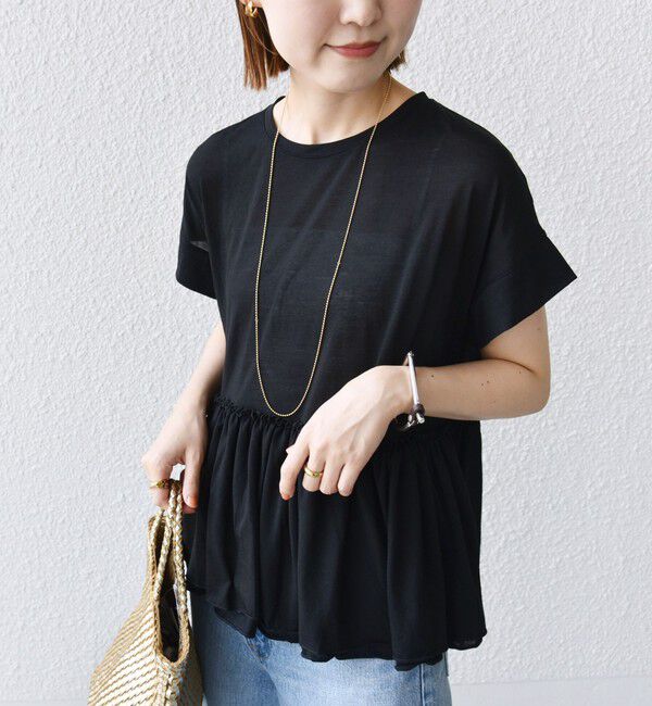 SHIPS for women「〈接触冷感〉コットン ナイロン ペプラム プルオーバー」|Tシャツ・カットソー|