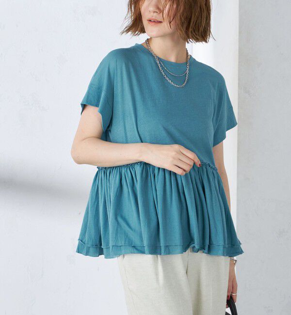 SHIPS for women「〈接触冷感〉コットン ナイロン ペプラム プルオーバー」|Tシャツ・カットソー|