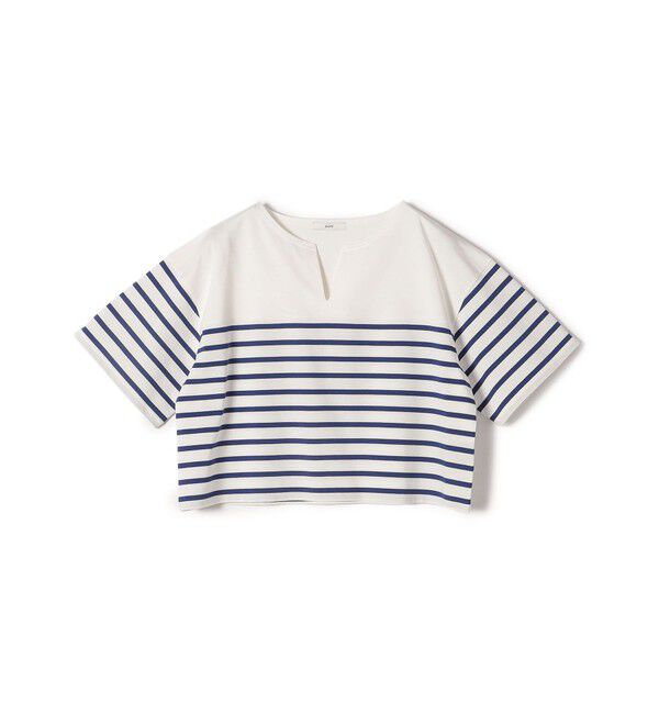 SHIPS for women「〈手洗い可能〉オーガニック 綿 ボーダー ショート スリーブ」|Tシャツ・カットソー|