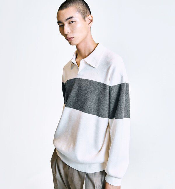 SHIPS「City Ambient Products:〈手洗い可能〉リラックス 1ボタン ニットポロシャツ」|ニット・セーター|