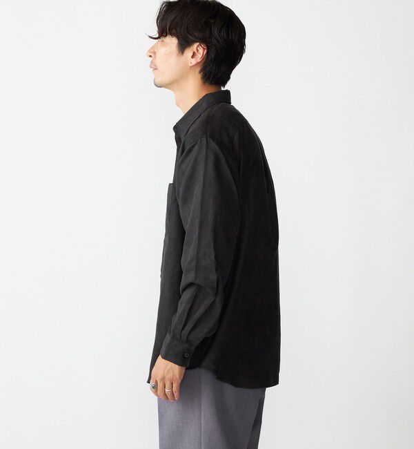 SHIPS「BENCH MARKING SHIRT: レギュラーカラー ポリエステル フェイクスエード シャツ」|シャツ・ブラウス|