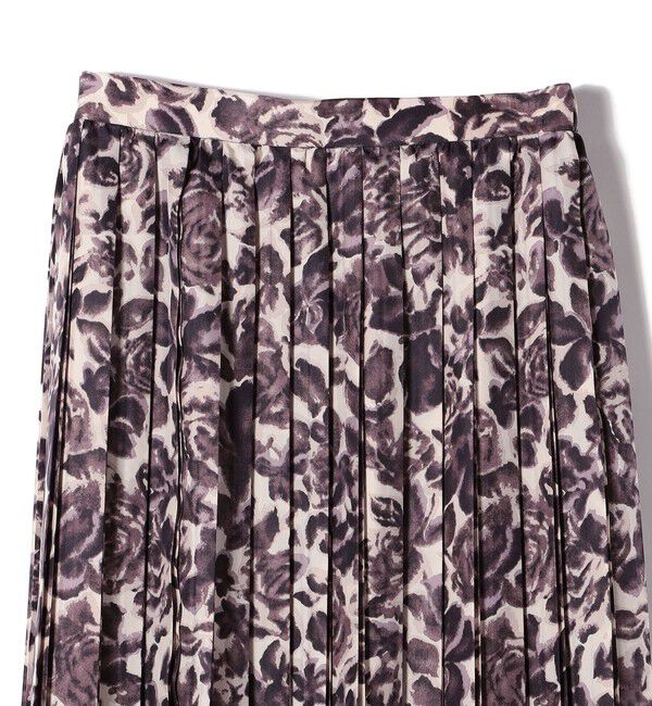 SHIPS for women「SHIPS Primary Navy Label:フラワー パネル プリント プリーツ スカート」|スカート|