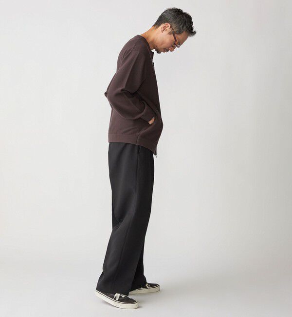 SHIPS「SHIPS:〈洗濯機可能〉SOLOTEX(R) コットン ピケ クルーネック ジップ カーディガン」|カーディガン|