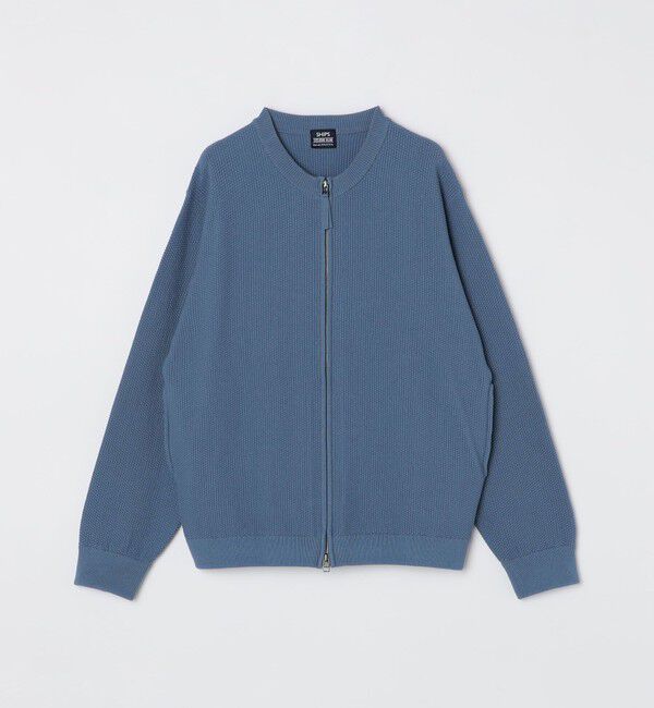 SHIPS「SHIPS:〈洗濯機可能〉SOLOTEX(R) コットン ピケ クルーネック ジップ カーディガン」|カーディガン|