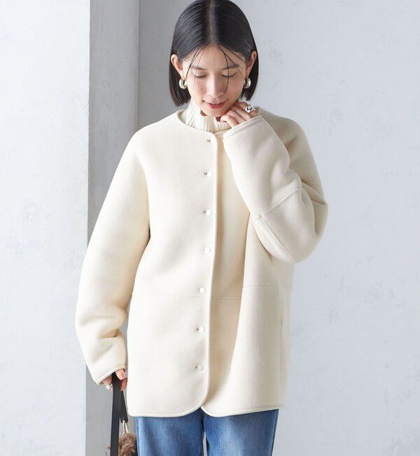 SHIPS for women「〈手洗い可能〉リバーシブル ボア &times; フリース ブルゾン」|ブルゾン・スタジャン|