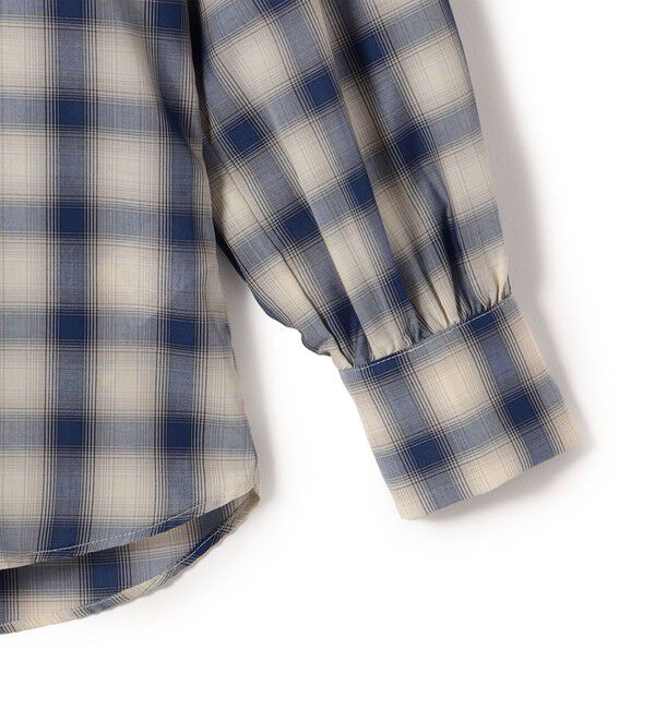 SHIPS Colors 「SHIPS Colors:〈手洗い可能〉オンブレチェック フリルネック ブラウス」|シャツ・ブラウス|