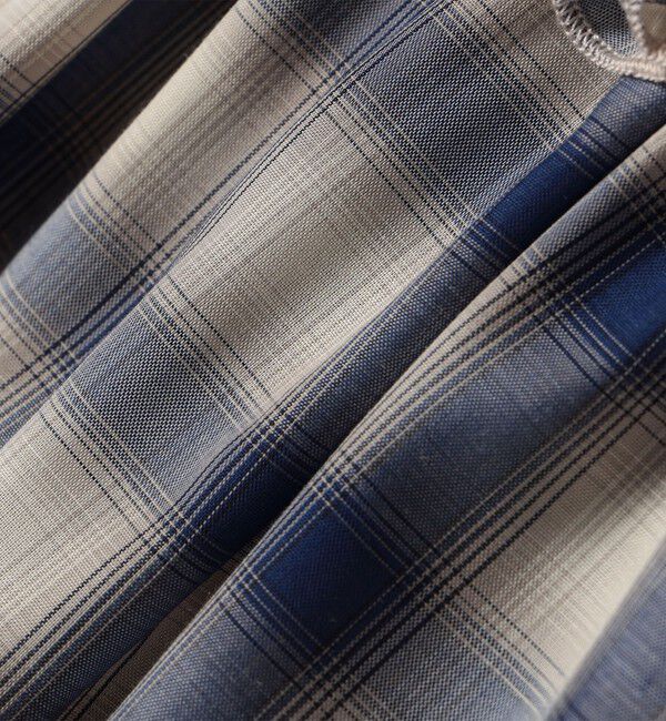 SHIPS Colors 「SHIPS Colors:〈手洗い可能〉オンブレチェック フリルネック ブラウス」|シャツ・ブラウス|