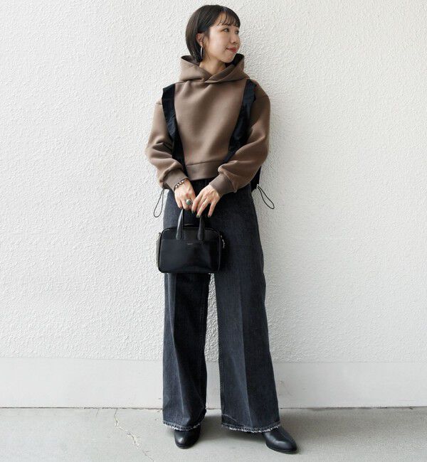 SHIPS for women「【WEB限定】〈手洗い可能〉ダンボール タフタ コンビ フーディ」|パーカー|