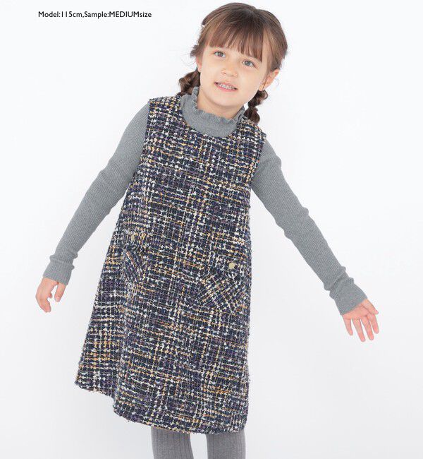 SHIPS KIDS「SHIPS KIDS:100～125cm /〈手洗い可能〉リブ フリル タートルネック ニット」|ニット・セーター|