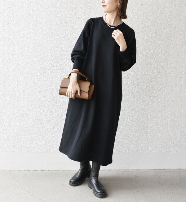 SHIPS any「【WEB限定】SHIPS any: USAコットン 裏起毛 パフ スリーブ ワンピース 2」|ワンピース|