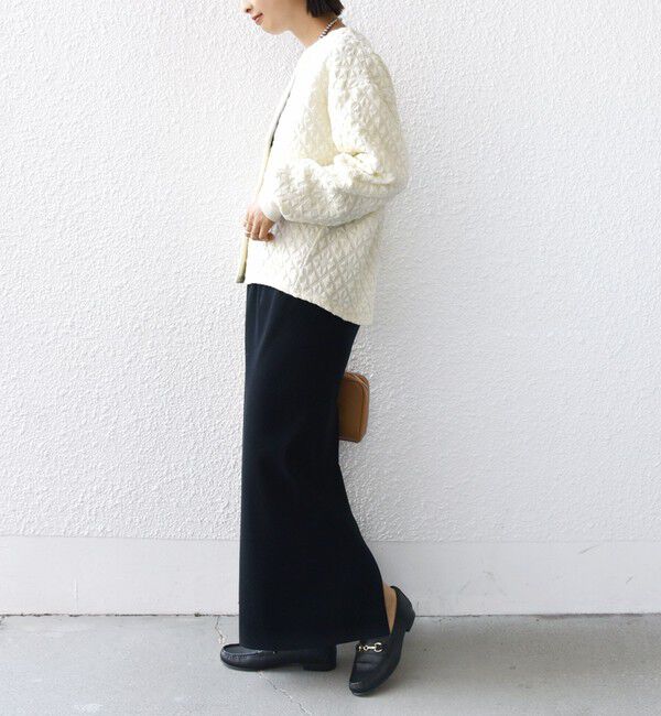 SHIPS for women「【WEB限定】〈手洗い可能〉キルティング ジャカード カーディガン」|カーディガン|