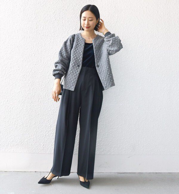 SHIPS for women「【WEB限定】〈手洗い可能〉キルティング ジャカード カーディガン」|カーディガン|