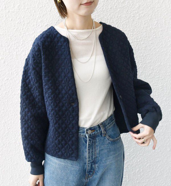 SHIPS for women「【WEB限定】〈手洗い可能〉キルティング ジャカード カーディガン」|カーディガン|