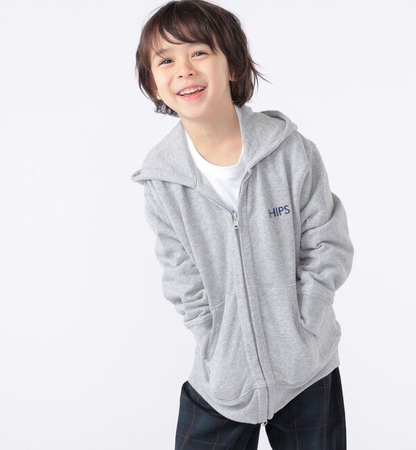 SHIPS KIDS「SHIPS KIDS:100～130cm / ロゴ フード ジップ パーカ」|パーカー|