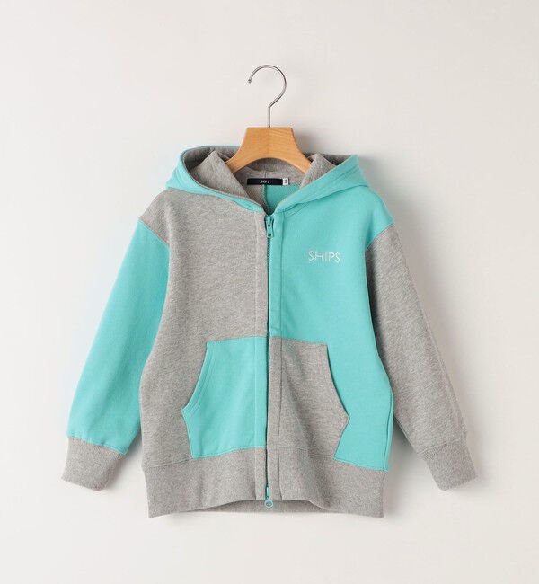 SHIPS KIDS「SHIPS KIDS:100～130cm / ロゴ フード ジップ パーカ」|パーカー|ライトブルー
