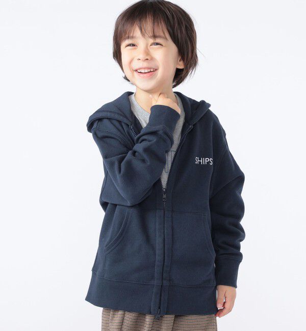 SHIPS KIDS「SHIPS KIDS:100～130cm / ロゴ フード ジップ パーカ」|パーカー|