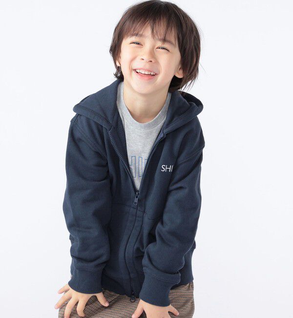 SHIPS KIDS「SHIPS KIDS:100～130cm / ロゴ フード ジップ パーカ」|パーカー|