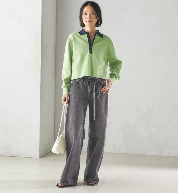 SHIPS for women「〈手洗い可能〉配色 ポロカラー プルオーバー」|ニット・セーター|