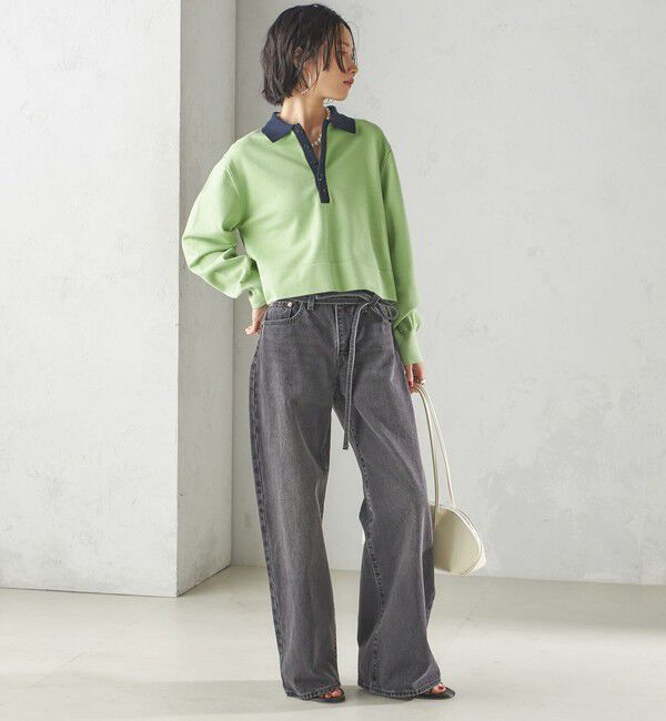 SHIPS for women「〈手洗い可能〉配色 ポロカラー プルオーバー」|ニット・セーター|