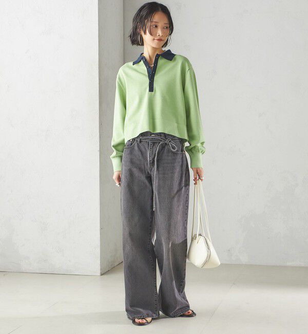 SHIPS for women「〈手洗い可能〉配色 ポロカラー プルオーバー」|ニット・セーター|