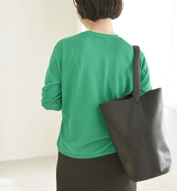 quaranciel「quaranciel:〈手洗い可能〉シルク ミックス ギャザー ニット カーディガン」|カーディガン|