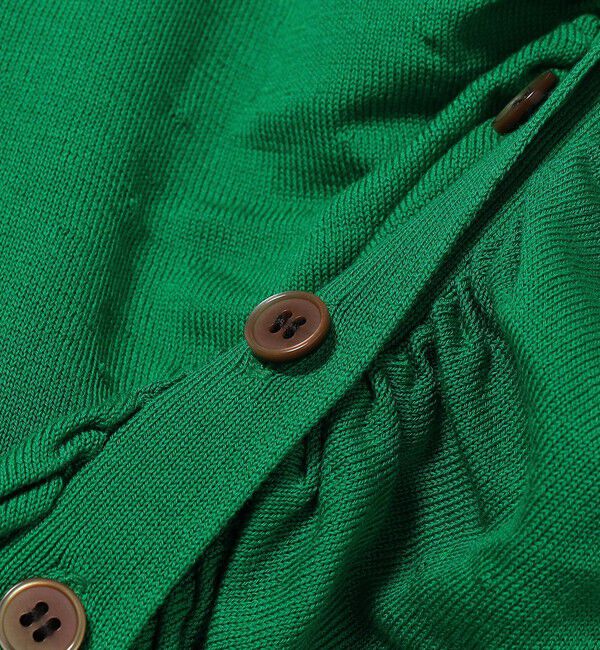 quaranciel「quaranciel:〈手洗い可能〉シルク ミックス ギャザー ニット カーディガン」|カーディガン|